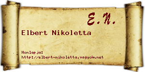 Elbert Nikoletta névjegykártya