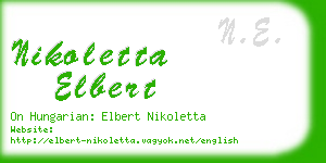 nikoletta elbert business card